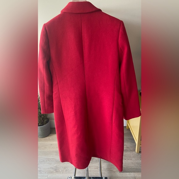 M 🔖 HOUSE OF HARLOW 1960 Wool Blend Long Peacoat Red - Picture 6 of 7
